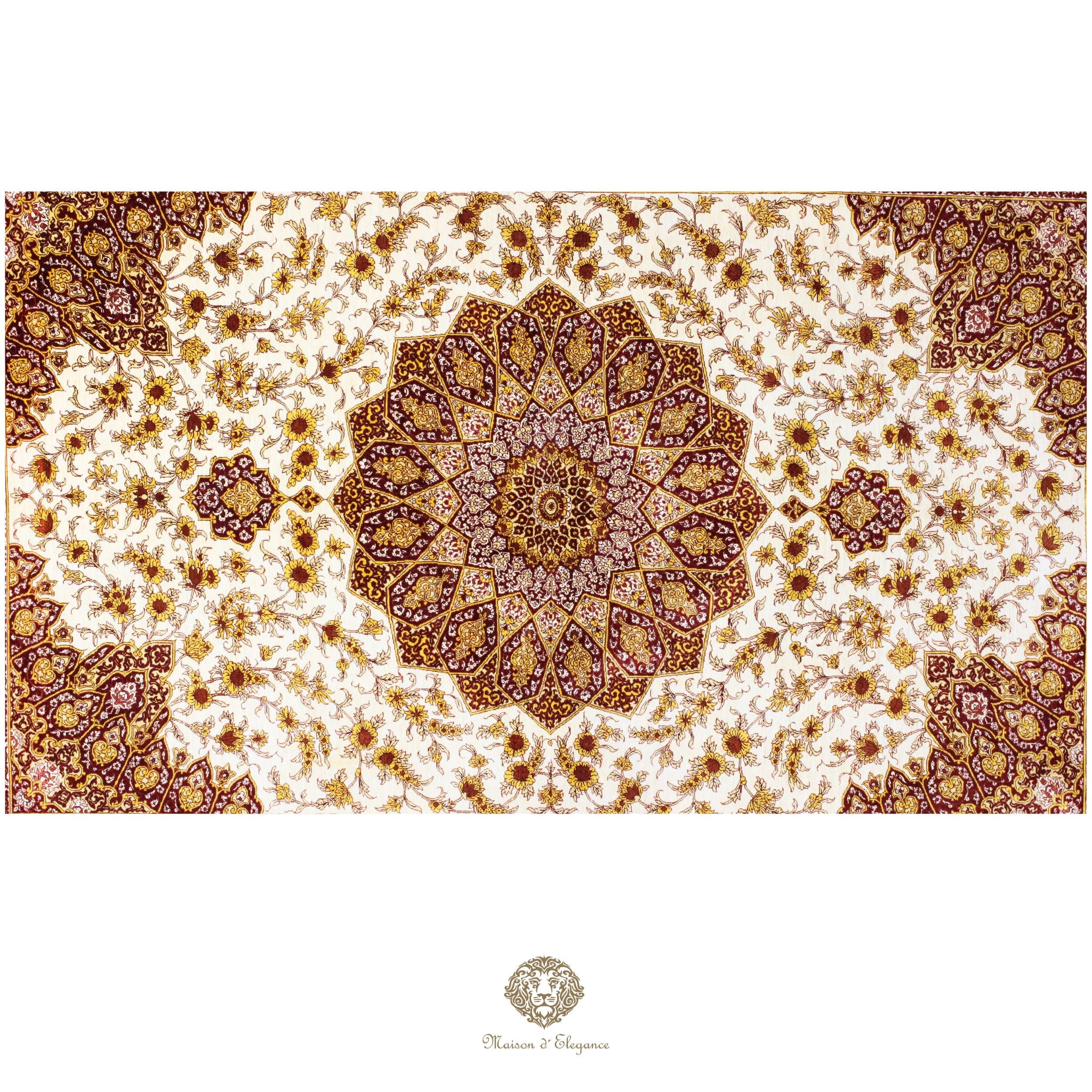 Alfombra persa exclusiva de seda pura, anudada a mano, teñida de forma natural | obra maestra de alta gama, firmada, 135 x 210 cm
