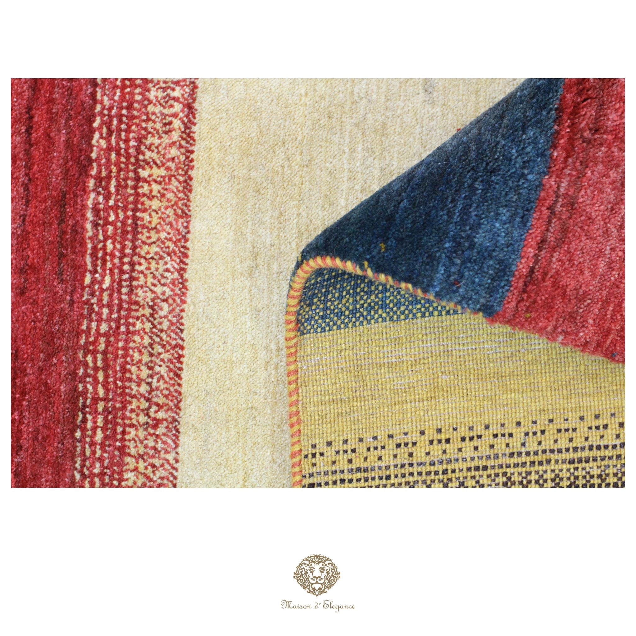 Alfombra persa Kashkuli de lana teñida naturalmente y colorida | Gabbeh hecha a mano 172 x 238 cm