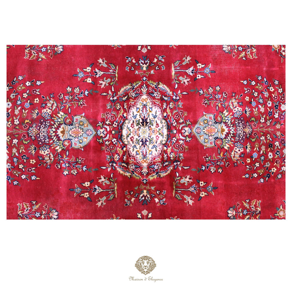 Alfombra persa clásica de lana Tabriz teñida naturalmente | Diseño de medallón hecho a mano 306 x 409 cm