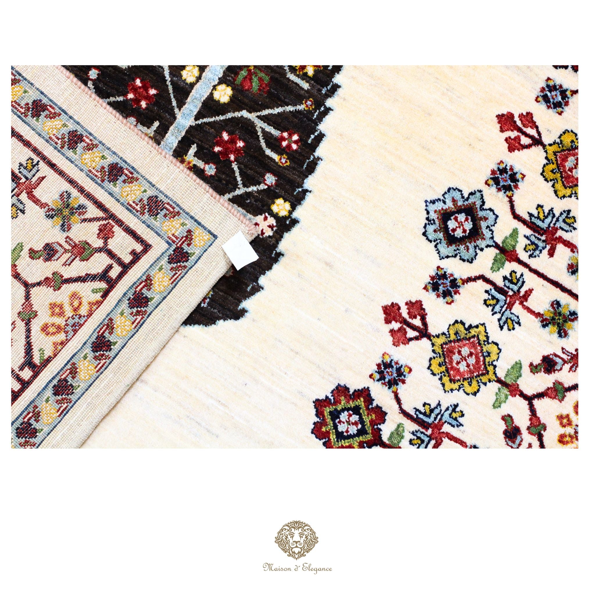 Alfombra persa de lana hecha a mano Kashkuli Nomadic | Diseño Cypress 150 x 191 cm