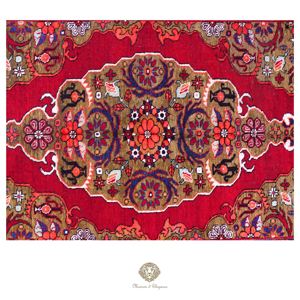 Alfombra persa Hamedan | Diseño tribal de lana teñida natural
