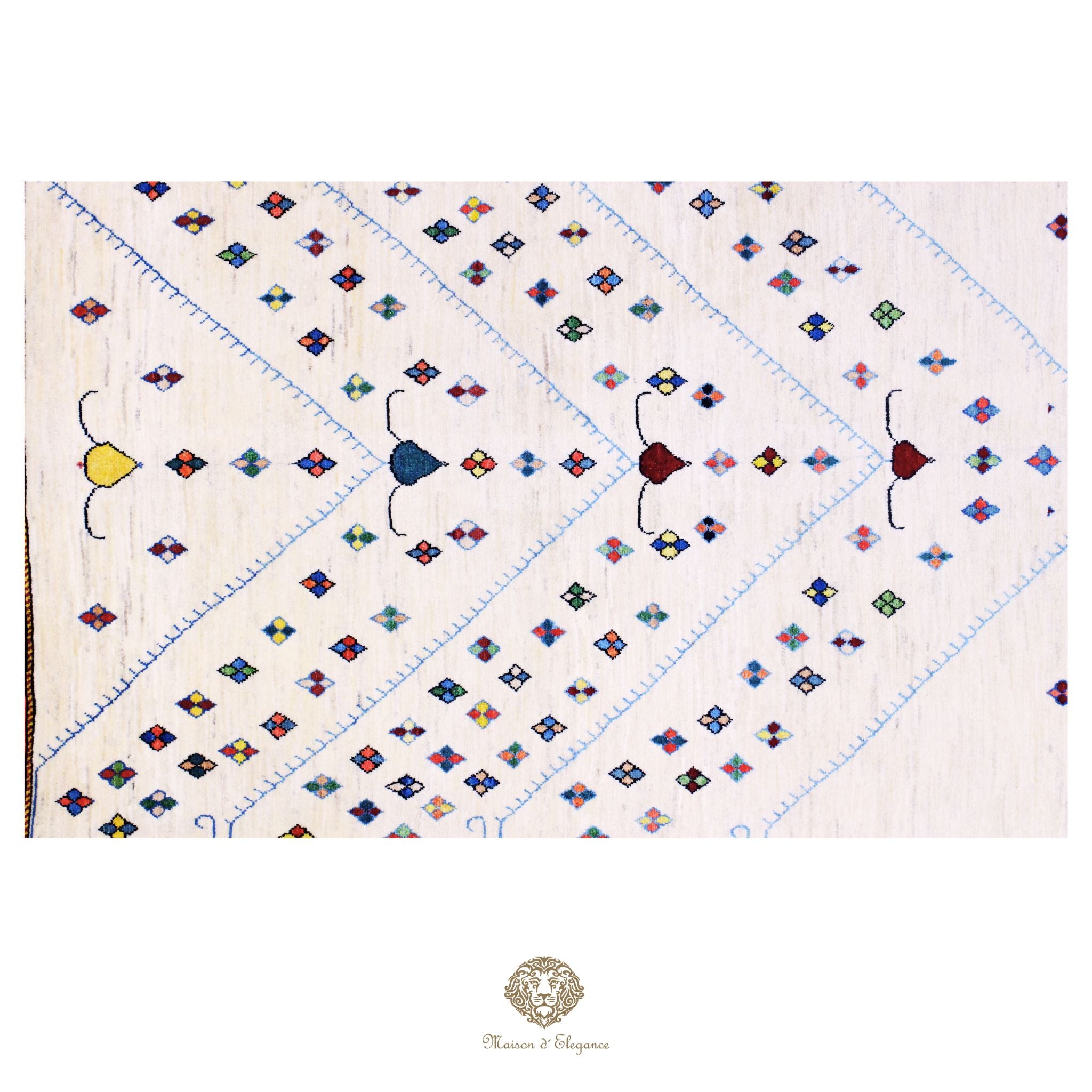 Alfombra persa Trible Fine Kashkuli con tintes naturales | Loribaft de lana hecha a mano 158 x 220 cm