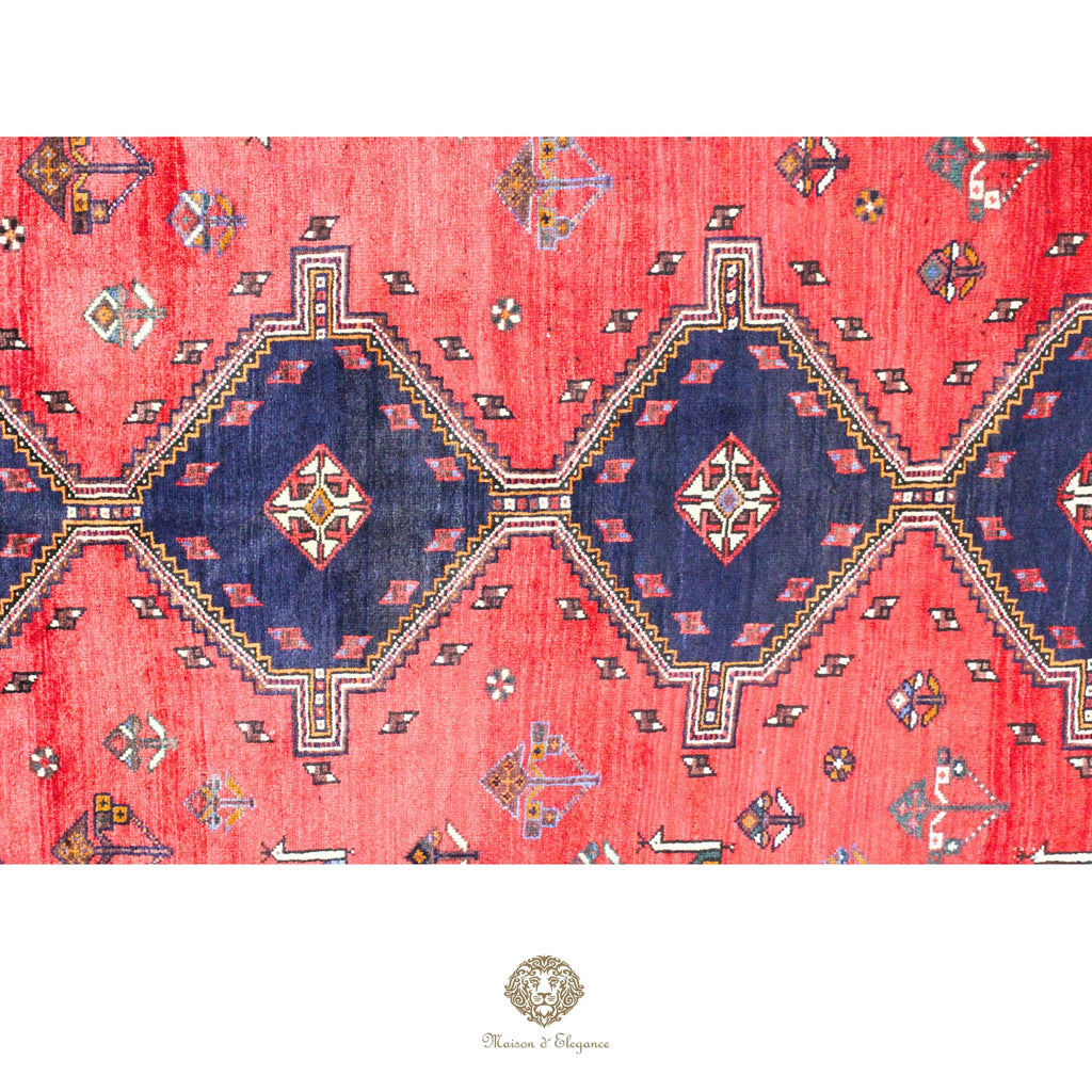 Alfombra persa Qashqai Shiraz | Diseño geométrico tribal teñido natural