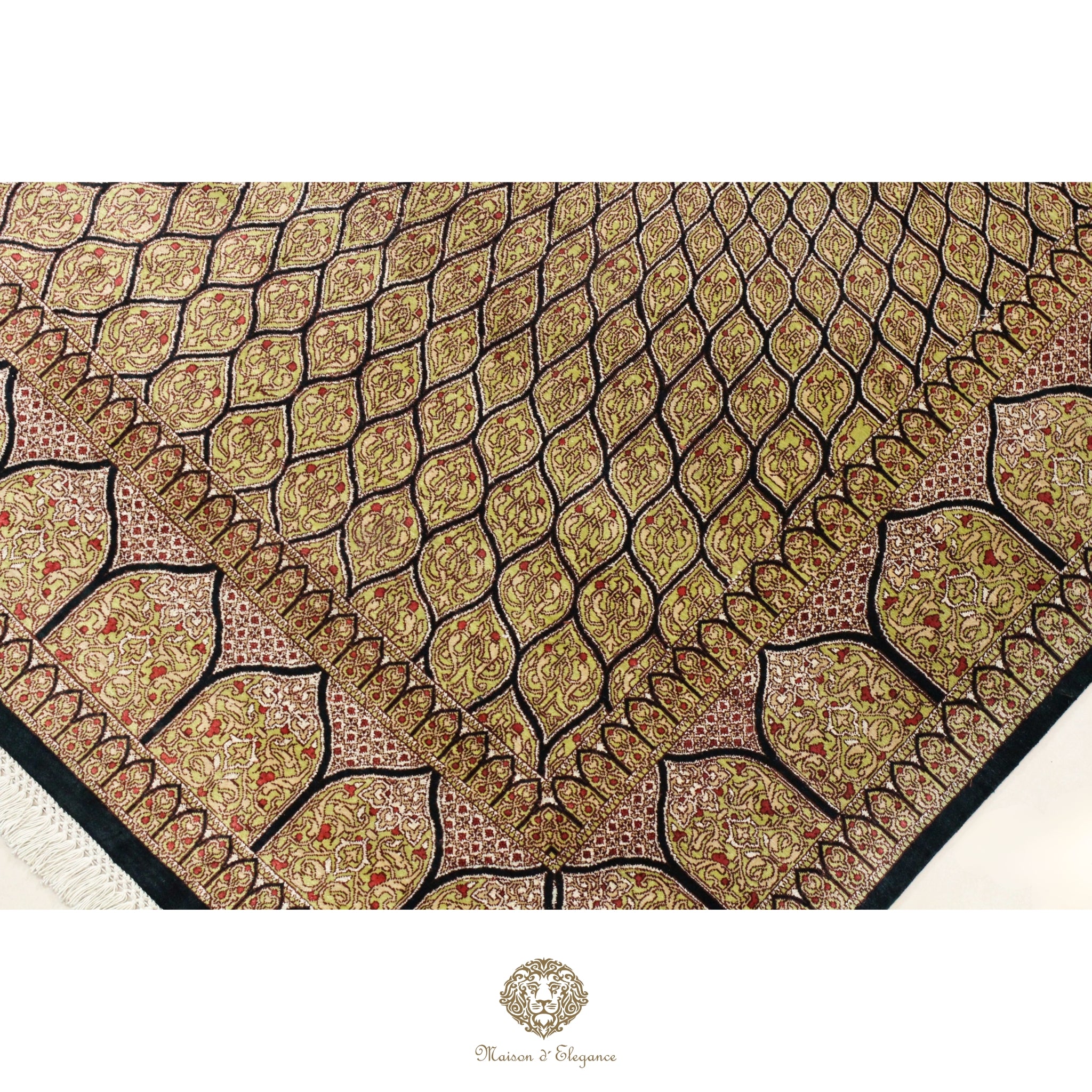 Alfombra persa exclusiva de seda pura, anudada a mano, teñida de forma natural, obra maestra de alta gama, firmada, 131x208 cm