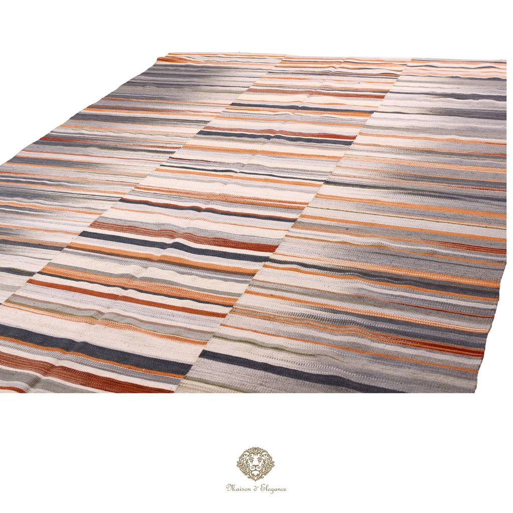 Alfombra persa Kia Sar Kilim hecha a mano de lana, colorida | Kilim de diseño Maison moderne 194 x 302 cm