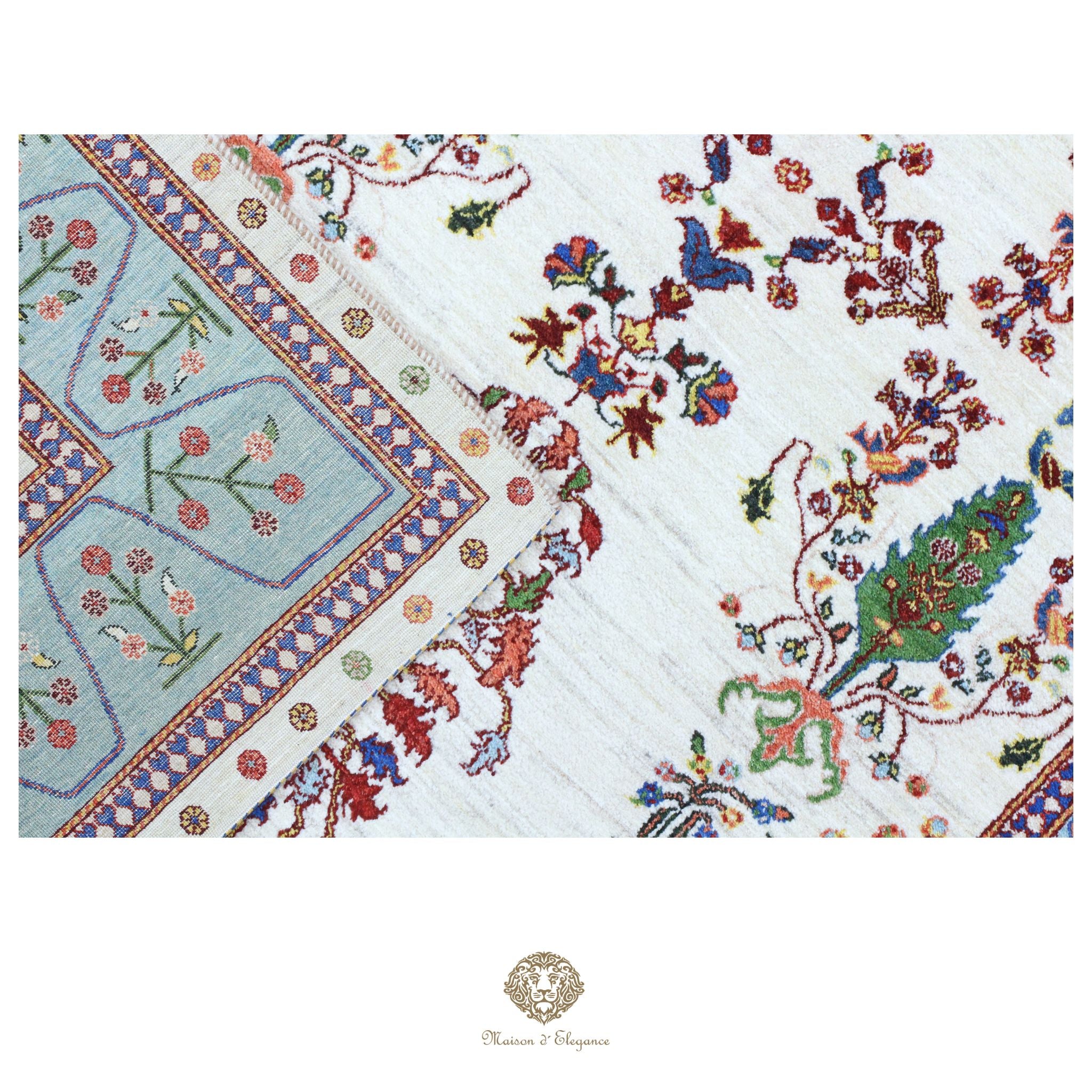 Alfombra persa Trible Fine Kashkuli con tintes naturales | Loribaft de lana hecha a mano 166 x 242 cm