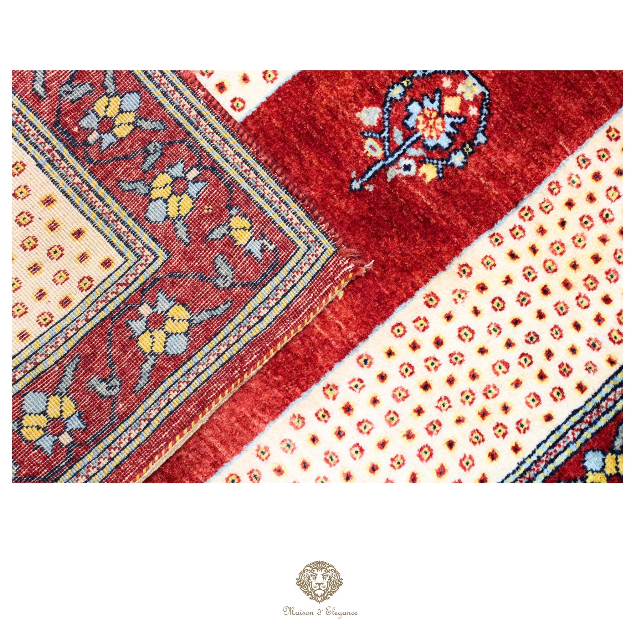 Alfombra persa Kashkuli colorida naturale | Gabbeh de lana hecha a mano 84 x 101 cm