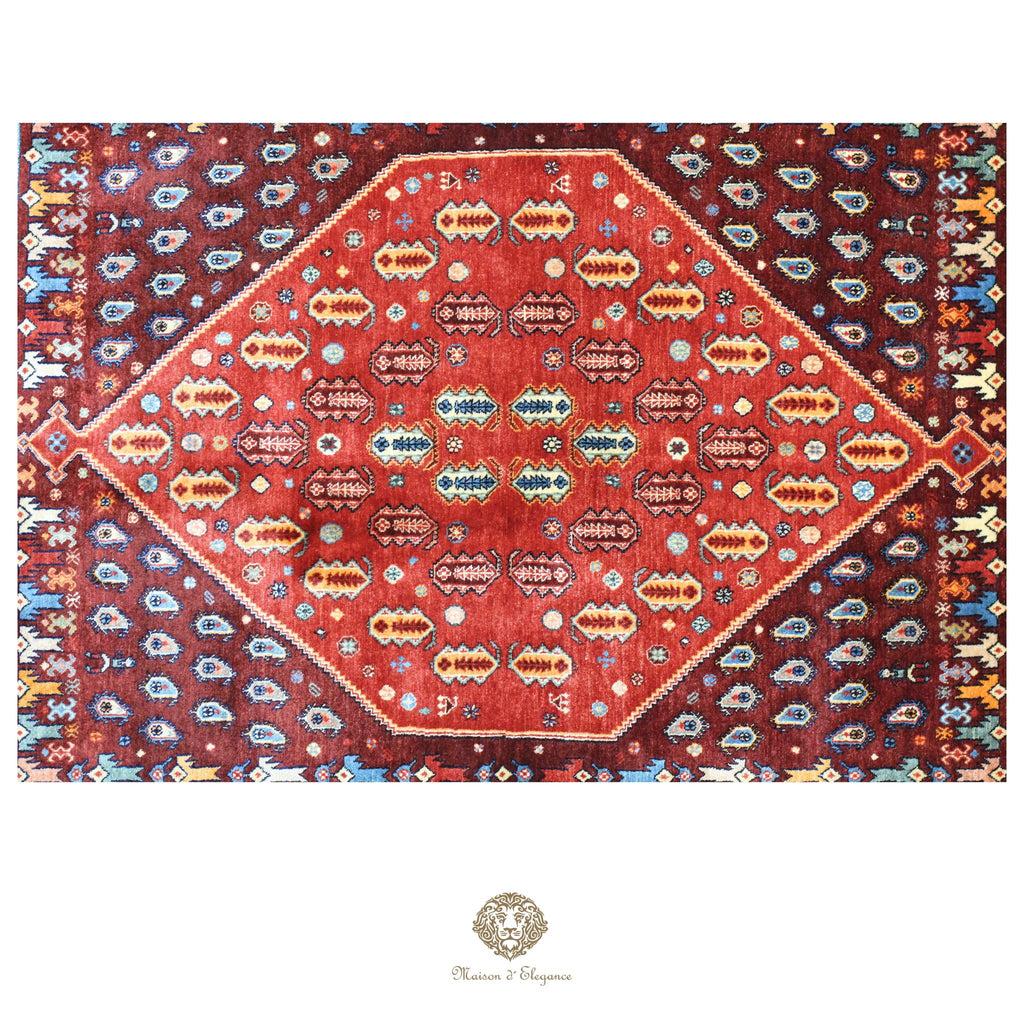 Alfombra persa Trible Fine Kashkuli con tintes naturales | Loribaft de lana hecha a mano 160 x 220 cm