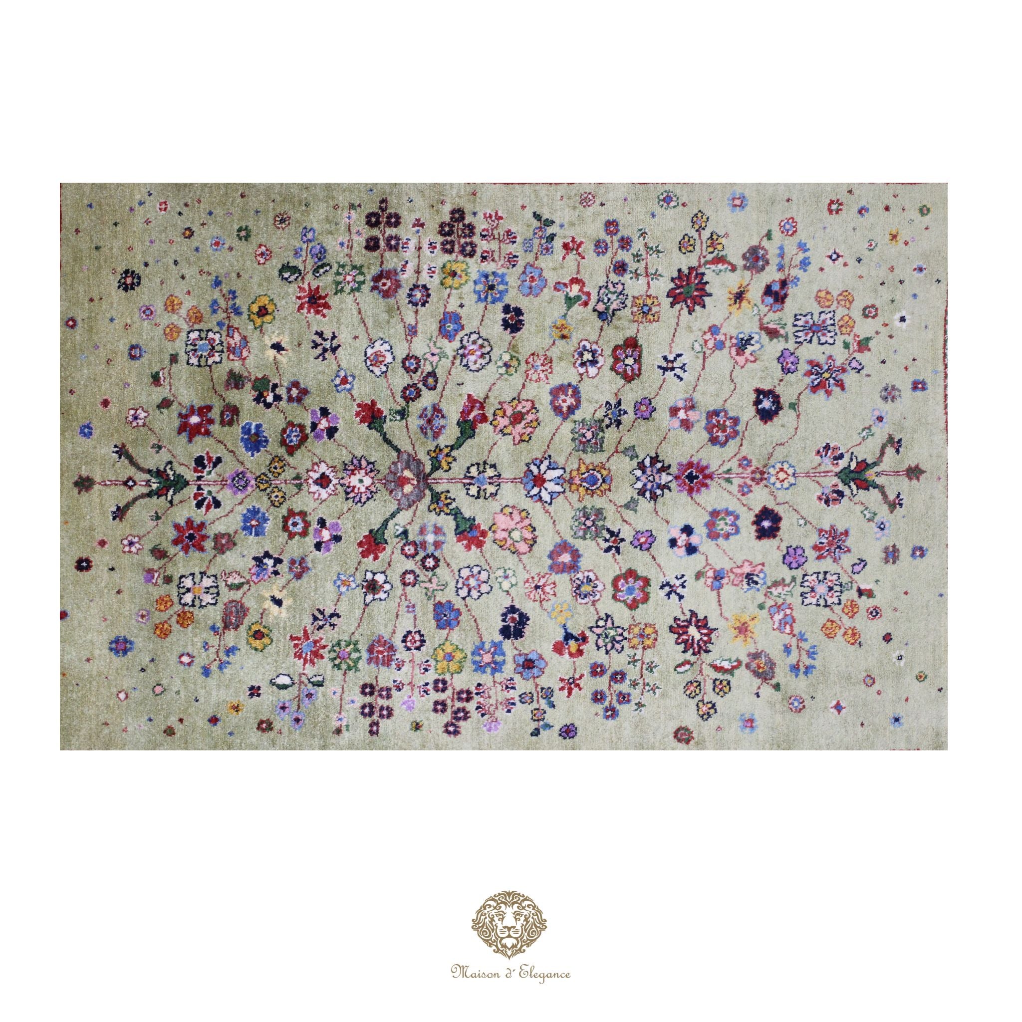 Alfombra persa Trible Fine Kashkuli con tintes naturales | Loribaft de lana hecha a mano 129 x 177 cm