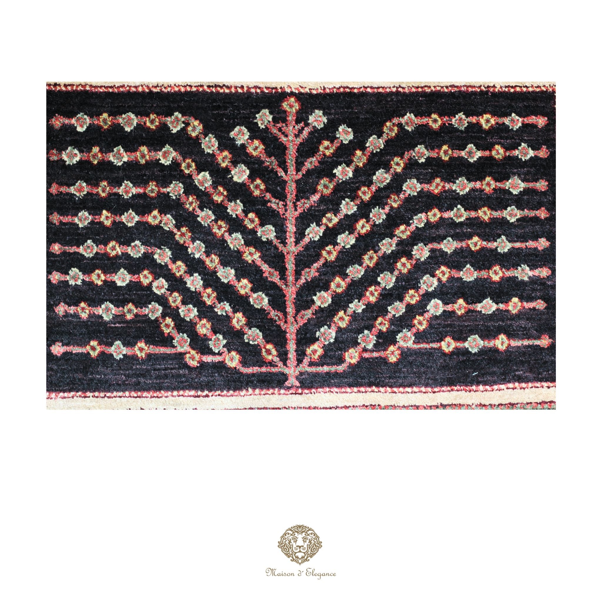 Alfombra persa Trible  Kashkuli con tintes naturales | Loribaft de lana hecha a mano 63 x 87 cm