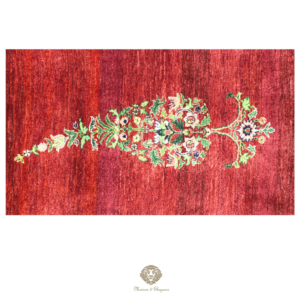 Alfombra Loribaft rojo persa Artesano nómada | Lana Artesanal diseño de ciprés 104x173 cm