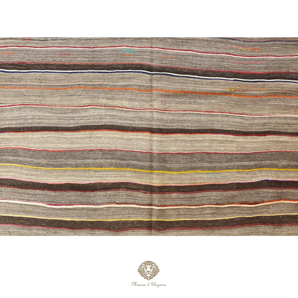 Alfombra Soumak Lana Lisa Color Neutro Tejido Plano | Zagros Maison 180x268 cm