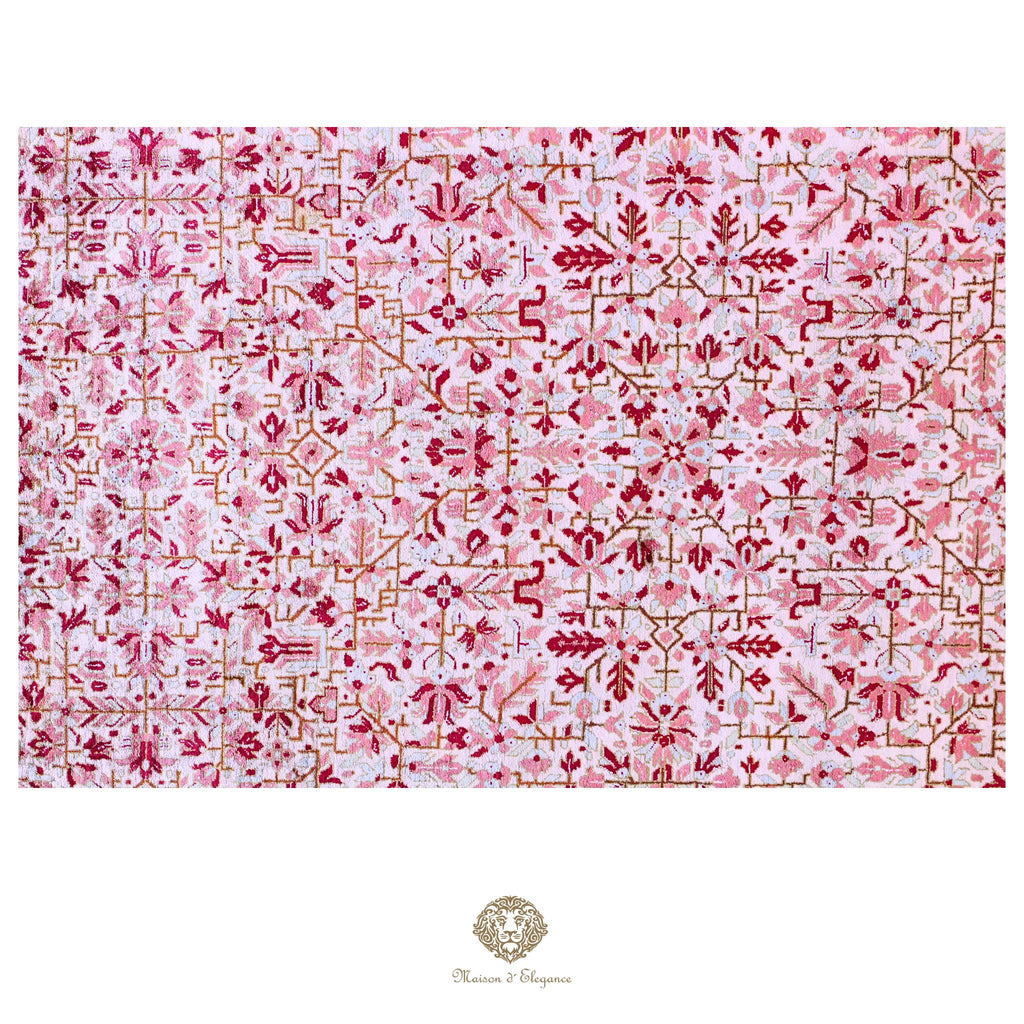 Alfombra persa tipo pasillo de seda pura superfina, anudada a mano, tintes naturales, | obra maestra, firmada, 89 x 350 cm