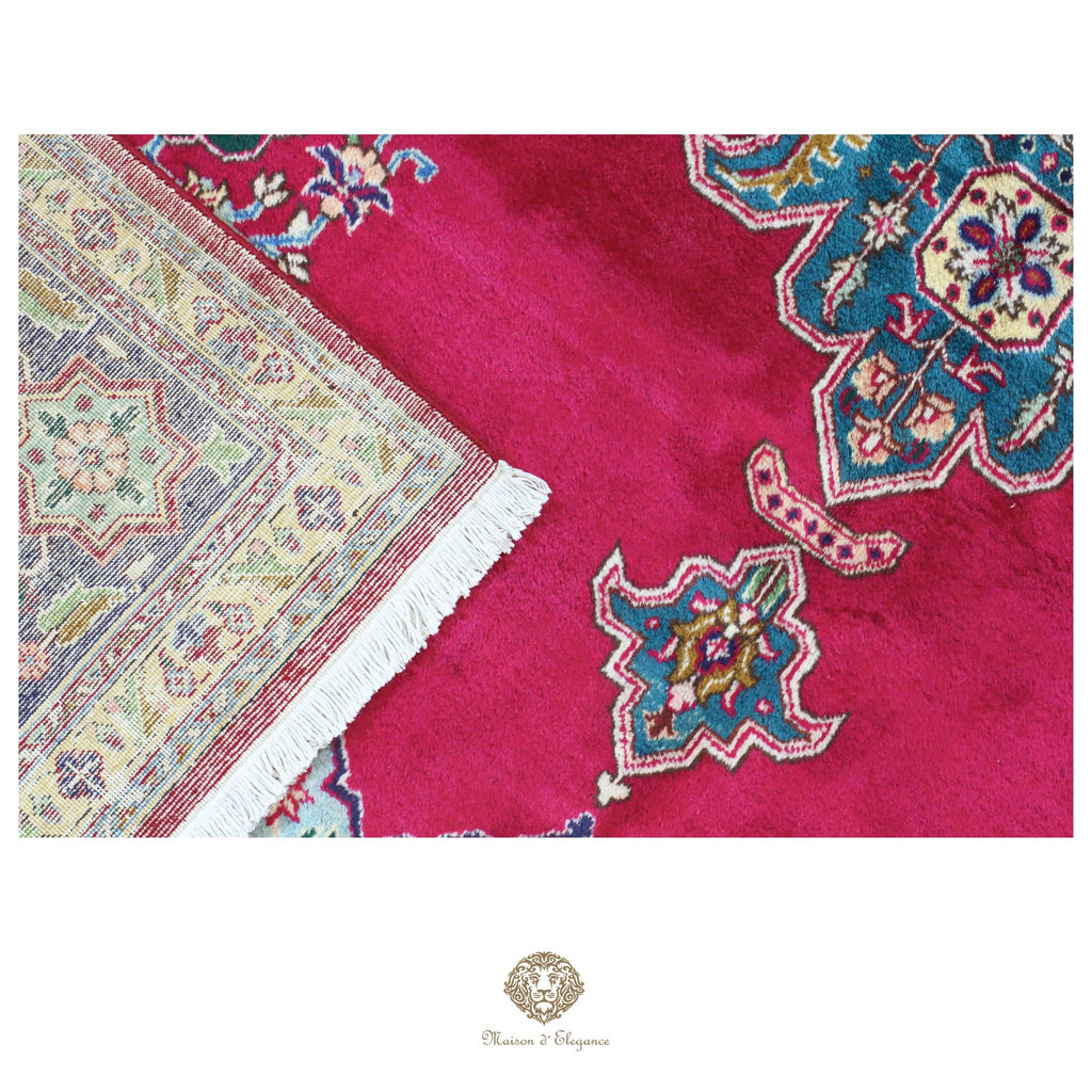 Alfombra persa clásica de lana Tabriz teñida naturalmente | Diseño de medallón hecho a mano 413 x 300 cm