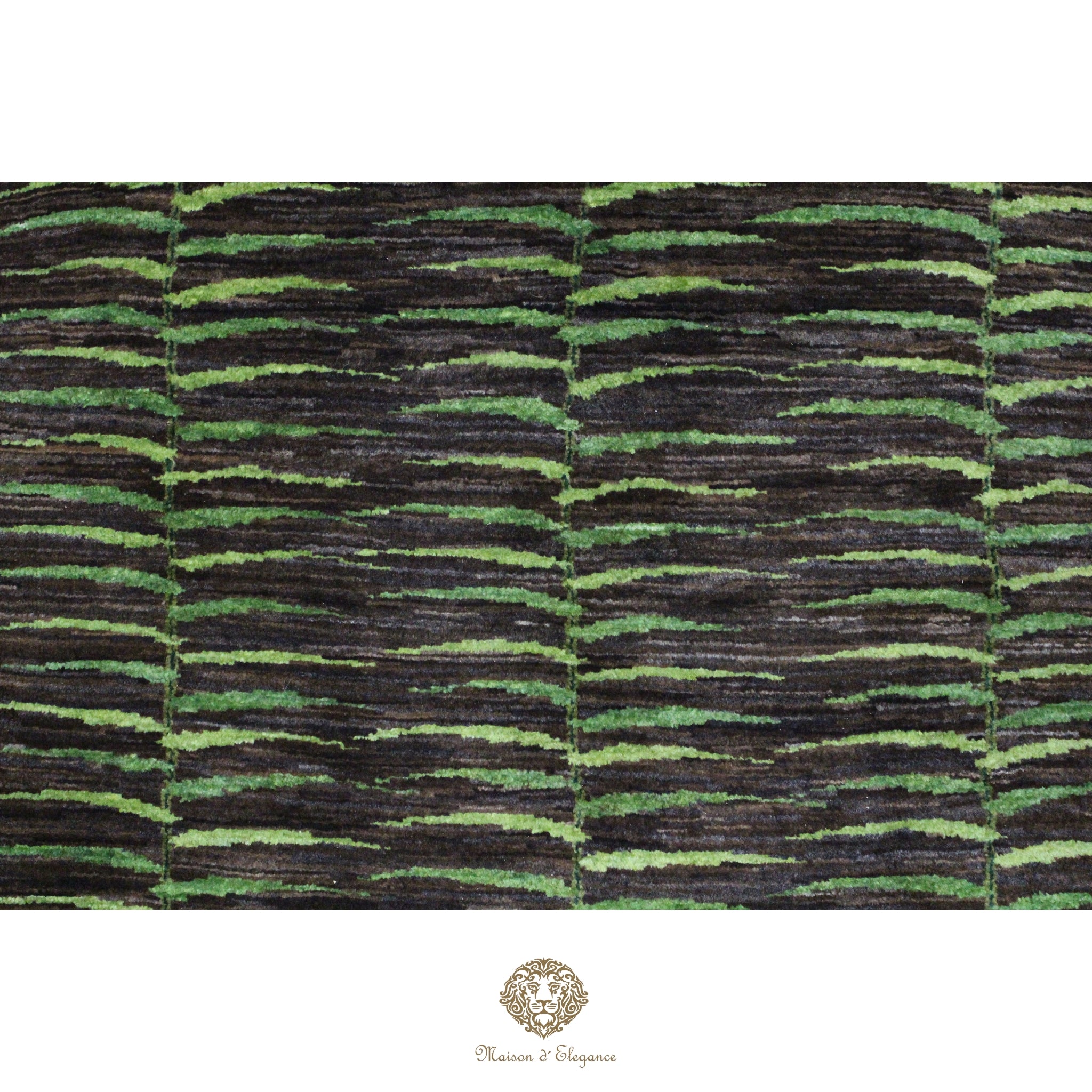 Alfombra Kashkuli Verde Persa Lana 100% Hecha a Mano 86x116 cm