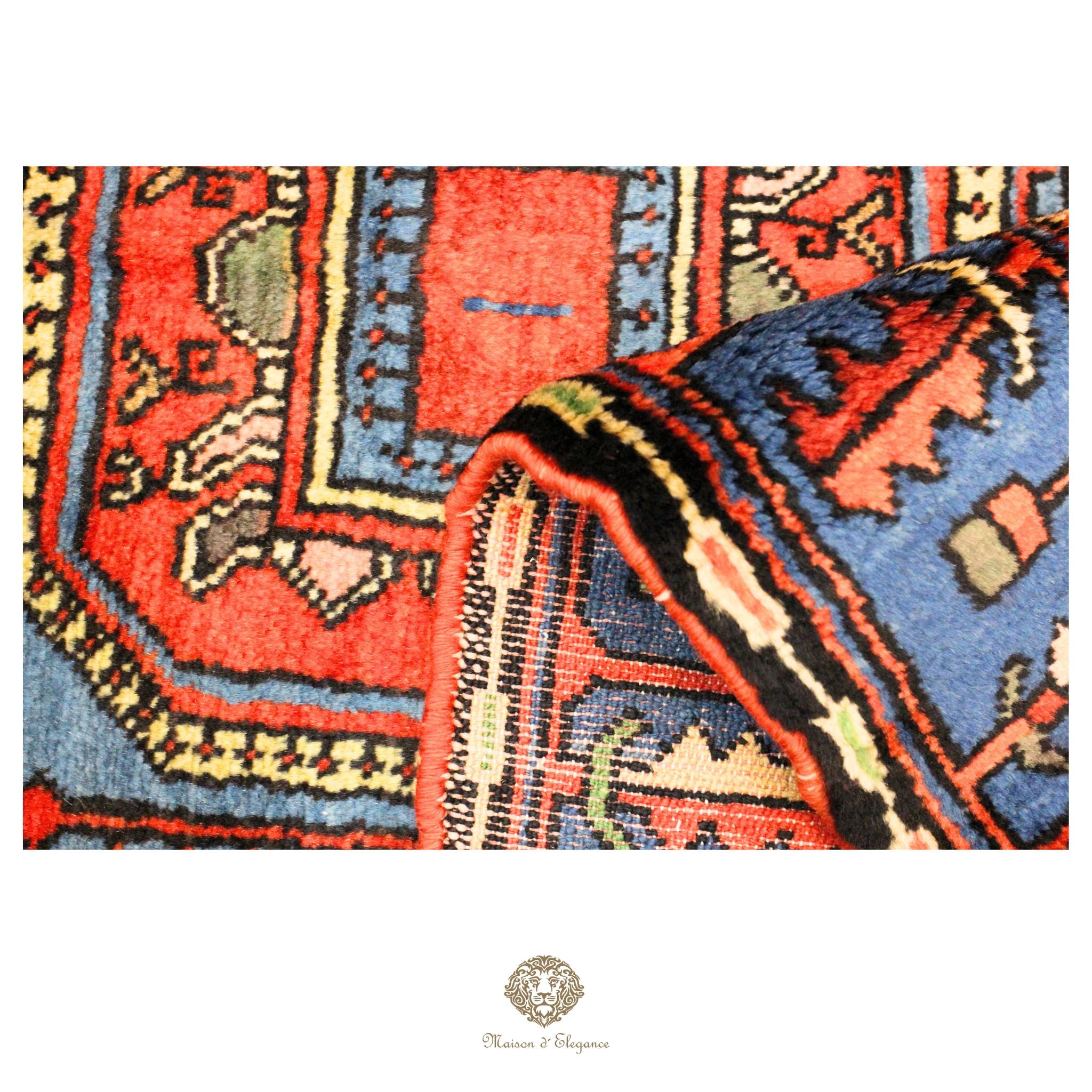 Tribal Persian Wool Rug - Geometric Medallion Design with Ivory Background | Natural Dyed 136 x 217 cm
