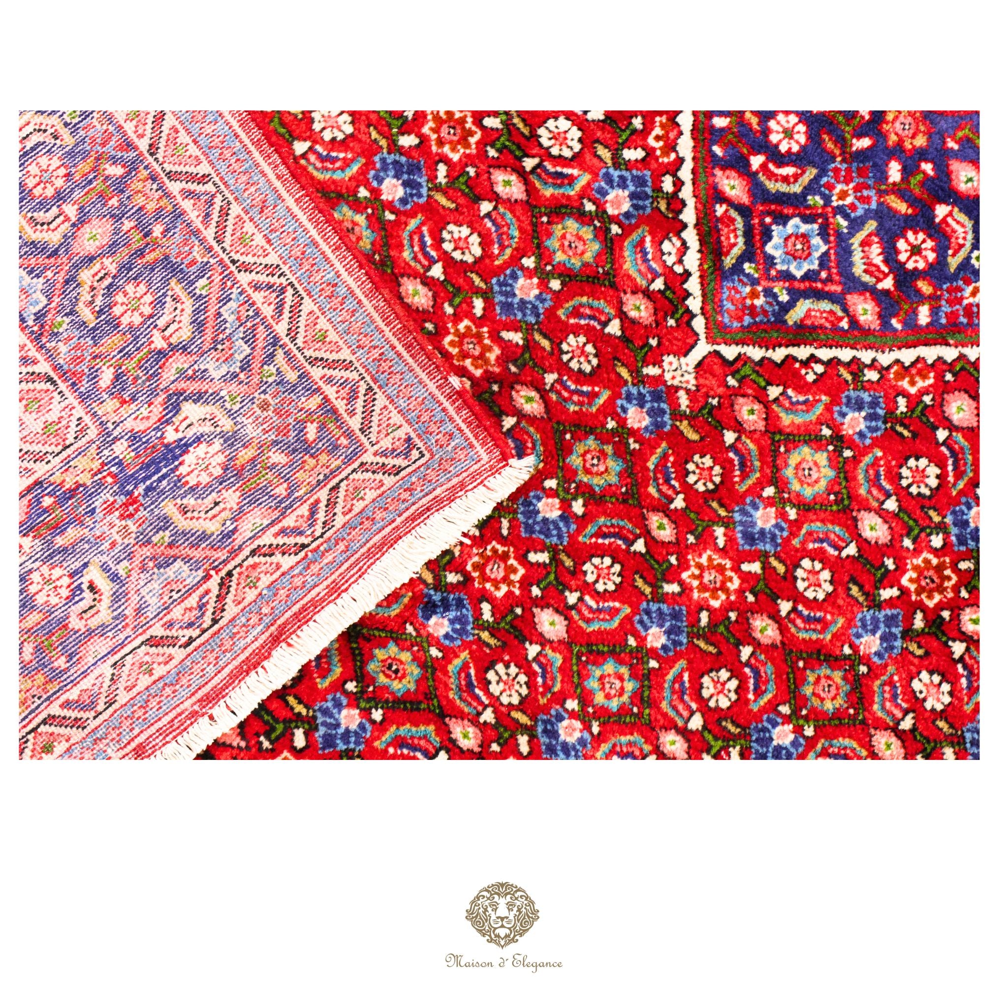 Alfombra Hamedan Lana Centro Geométrico Persa Tradicional | diseño de medallón hecho a mano 274 x 391 cm