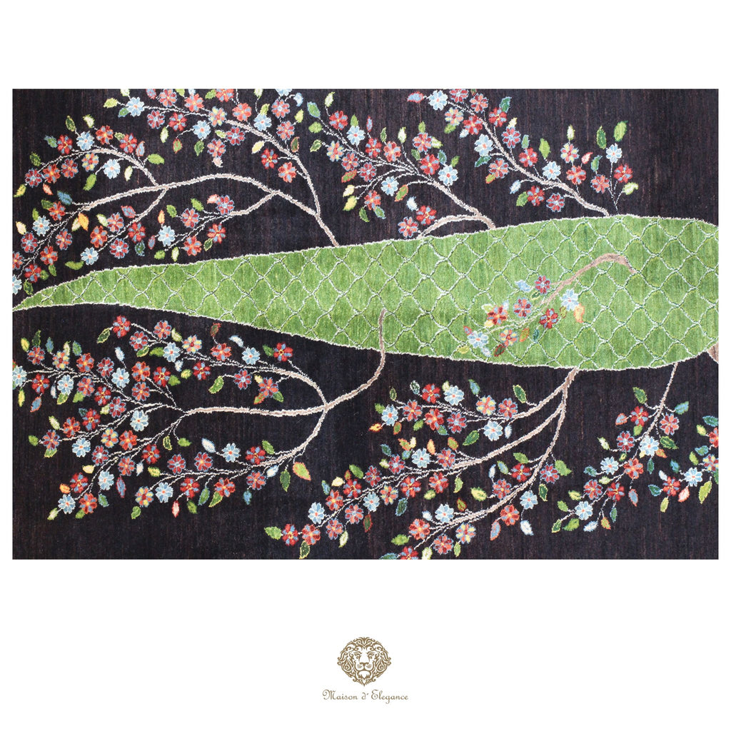 Alfombra persa de lana hecha a mano Kashkuli Nomadic | Diseño Cypress 157 x 206 cm