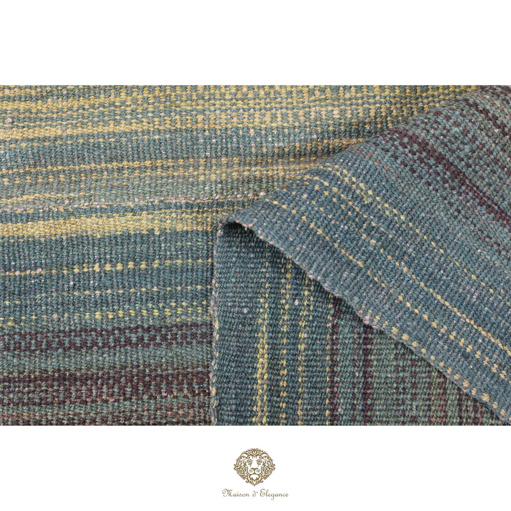 Alfombra Kelim Kia Sar Amarillo Verde Intenso Lana 186x240 cm