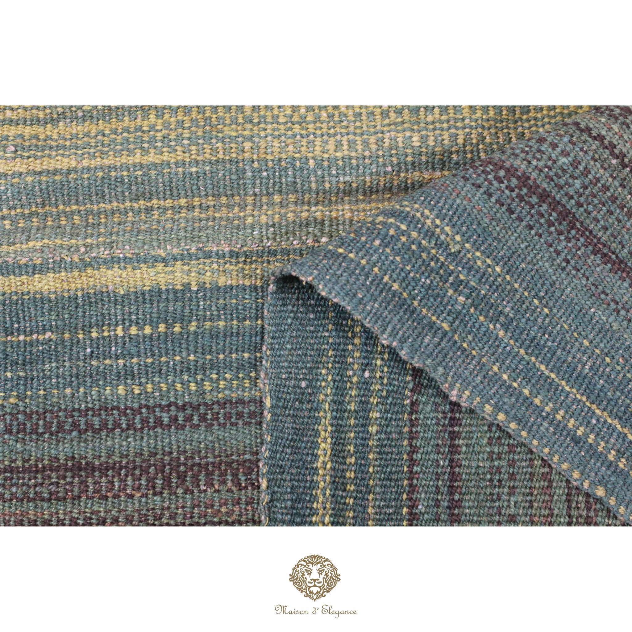 Alfombra Kelim Kia Sar Amarillo Verde Intenso Lana 186x240 cm