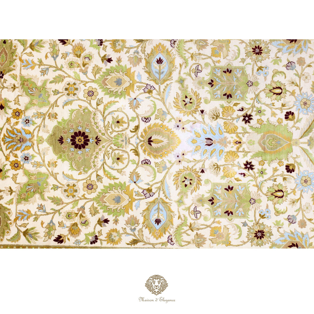 Alfombra Diseño Aubusson Floral Verde Lana Superfina | Imperio Maison Alfombra 184 x 291 cm