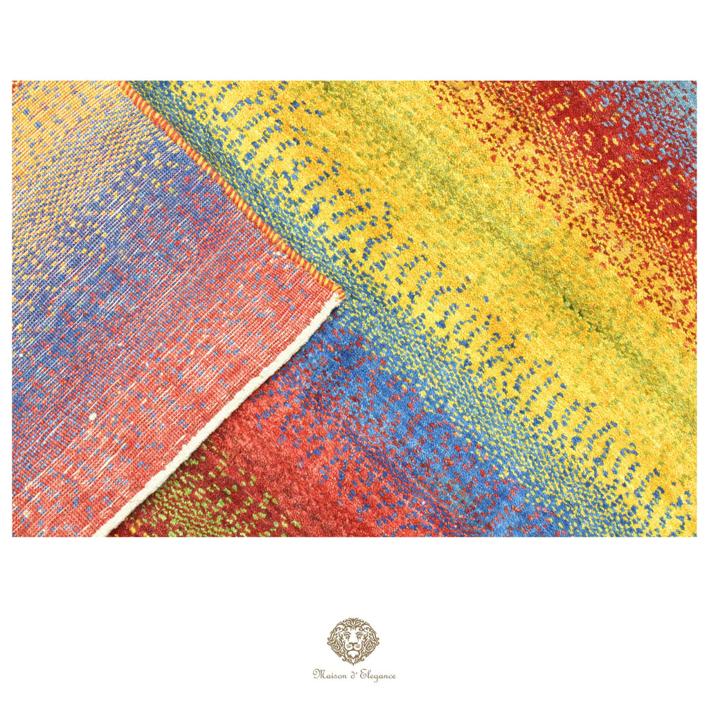 Alfombra persa Kashkuli de lana teñida naturalmente y colorida | Gabbeh hecha a mano 118 x 194 cm