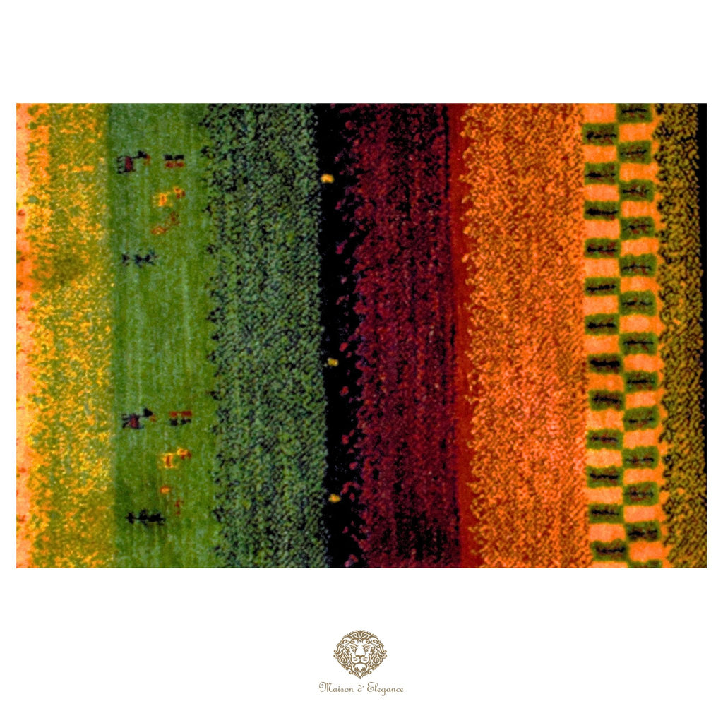 Alfombra persa Kashkuli de lana teñida naturalmente y colorida | Gabbeh hecha a mano 60 x 87 cm