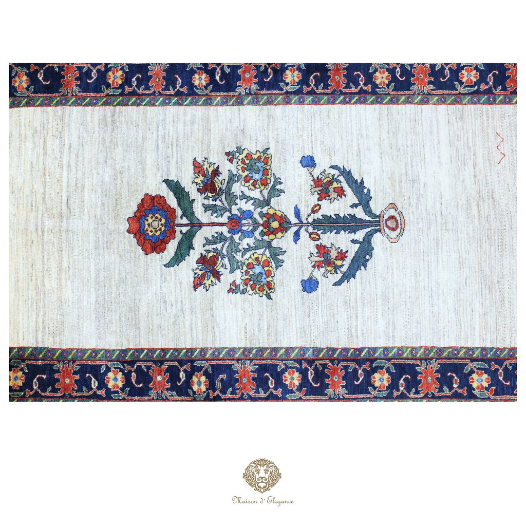 Alfombra persa Trible Fine Kashkuli con tintes naturales | Gabbeh de lana hecha a mano 170 x 240 cm