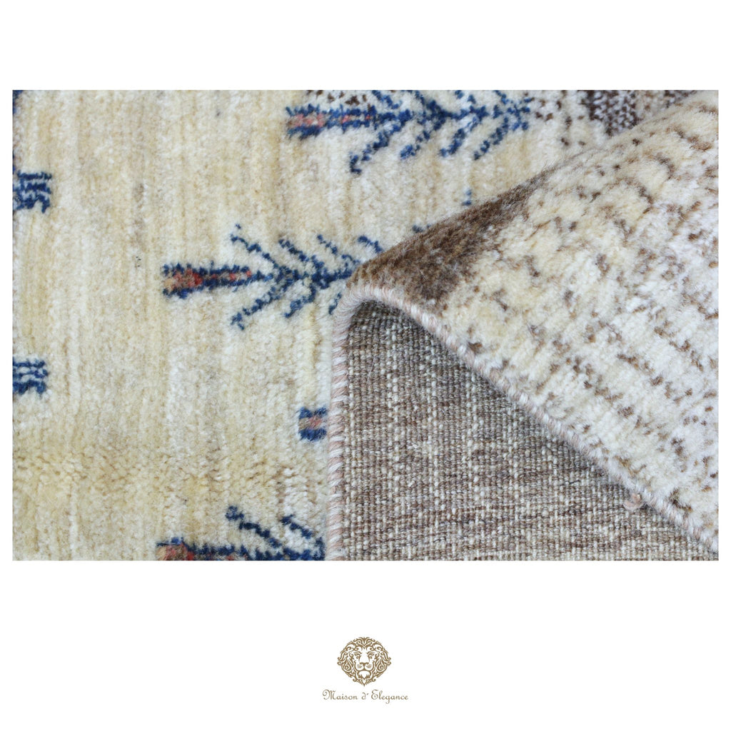 Alfombra persa Trible Fine Kashkuli con tintes naturales | Gabbeh de lana hecha a mano 196 x 122 cm