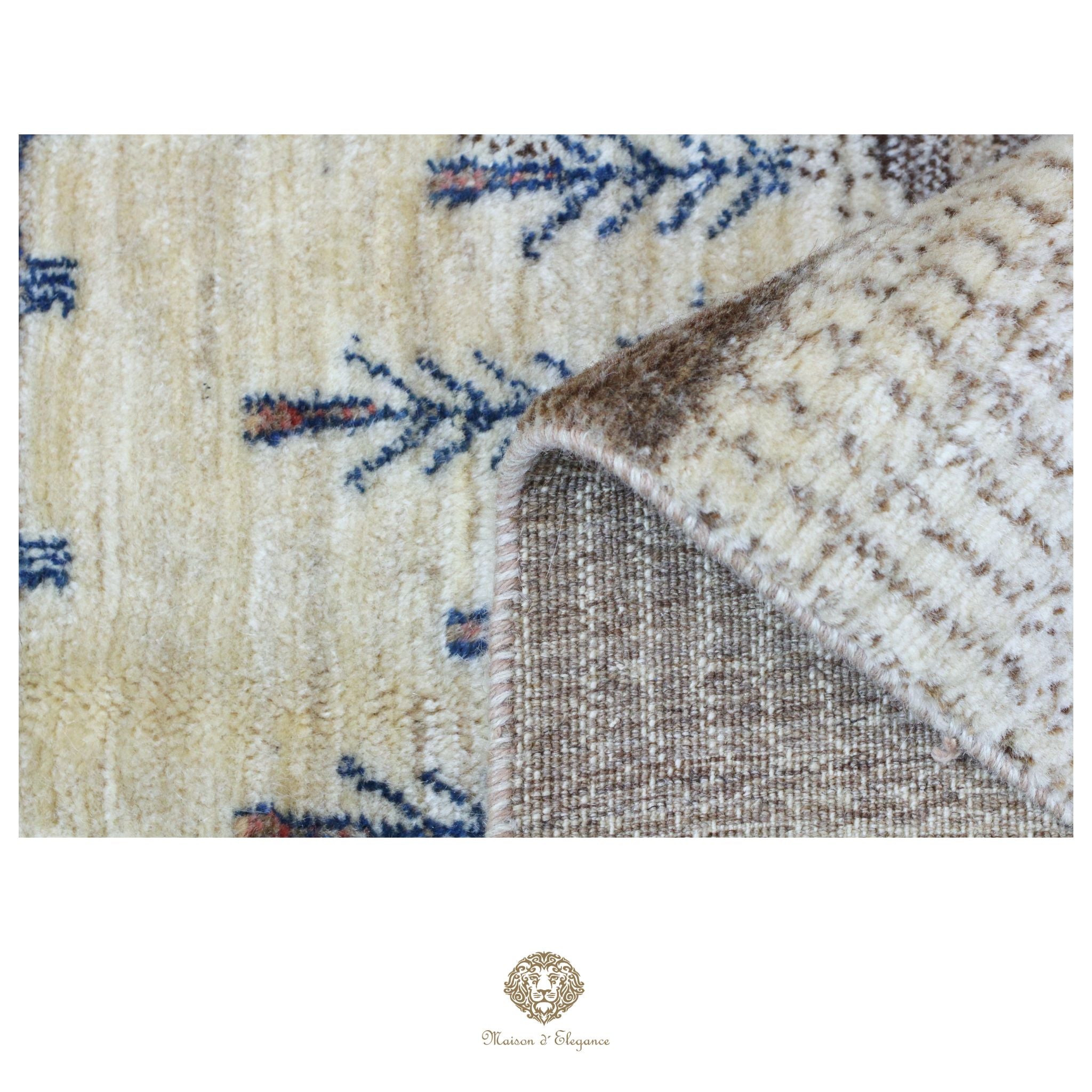 Alfombra persa Trible Fine Kashkuli con tintes naturales | Gabbeh de lana hecha a mano 196 x 122 cm