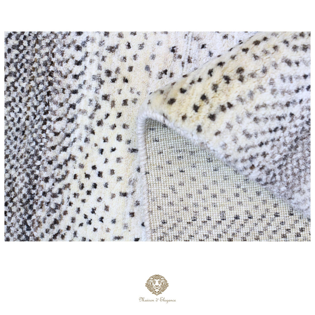 Alfombra persa Kashkuli blanca tribal | Gabbeh de lana hecha a mano 185 x 199 cm