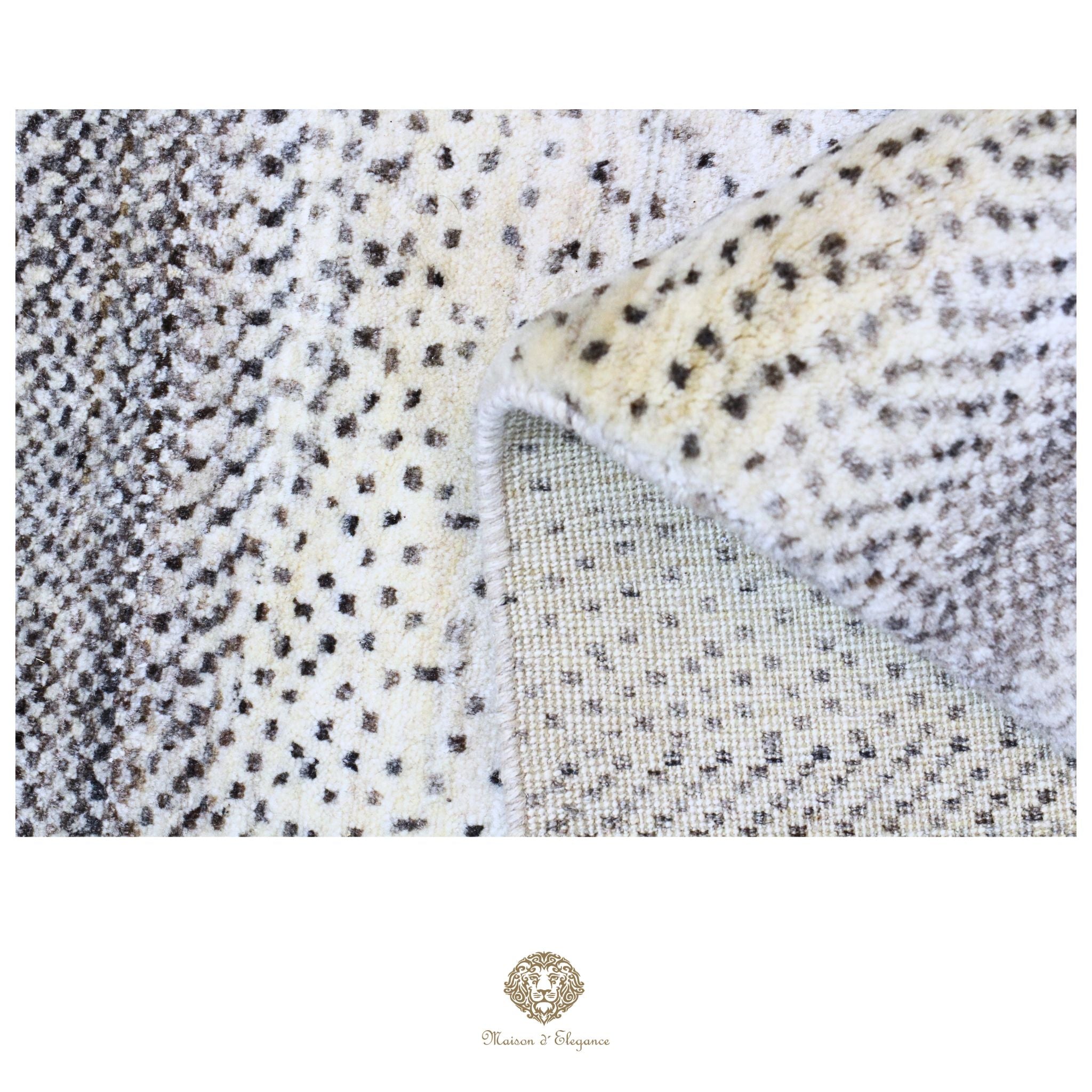 Alfombra persa Kashkuli blanca tribal | Gabbeh de lana hecha a mano 185 x 199 cm