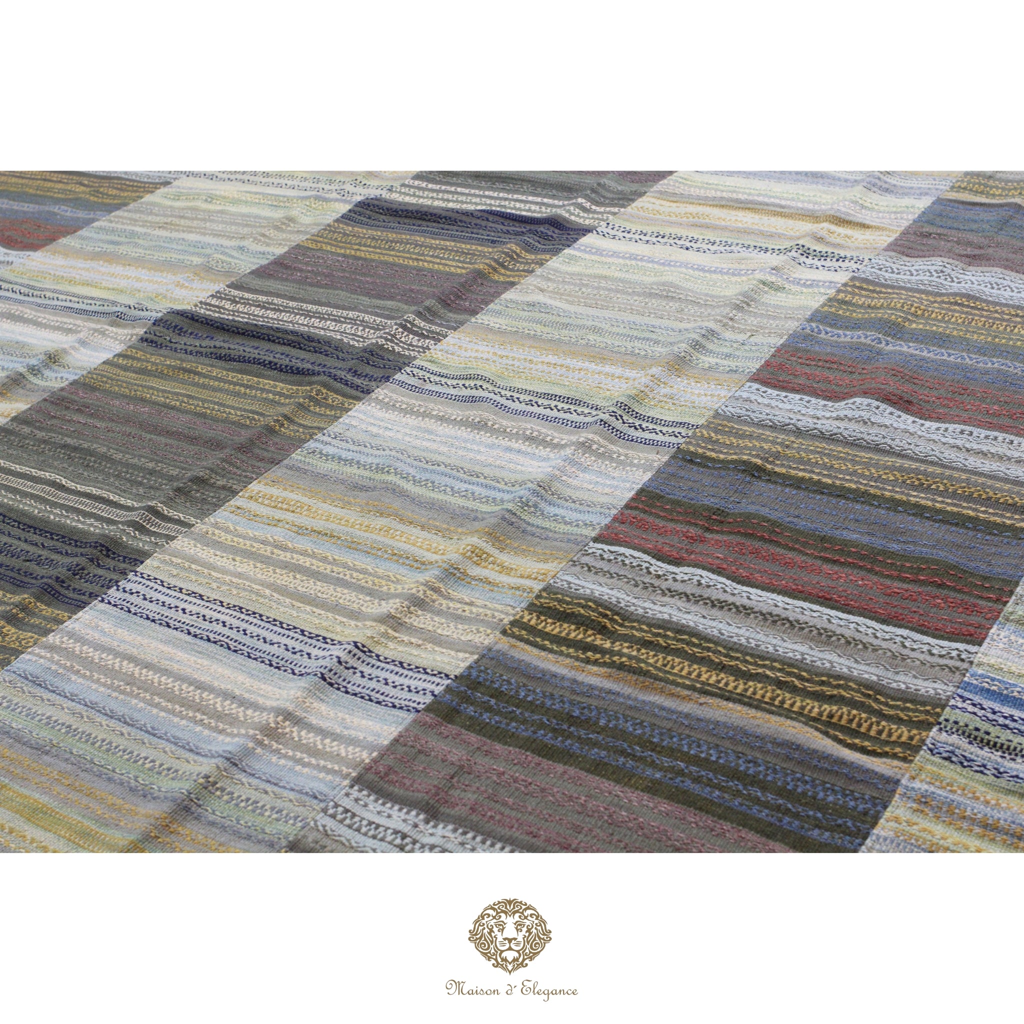 Alfombra Kilim Persa Patchwork 253x297 cm Lana Natural - Colección Edel Ground