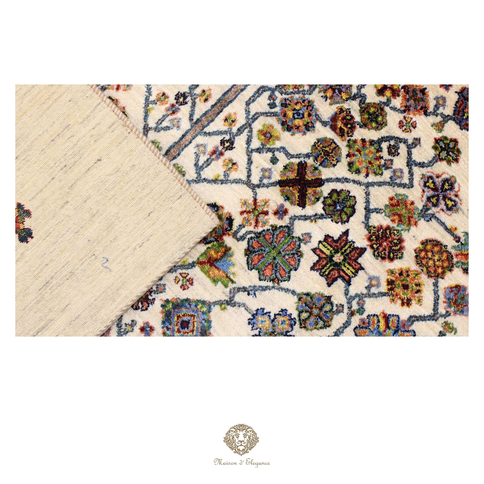 Alfombra persa Trible Fine Kashkuli con tintes naturales | Loribaft de lana hecha a mano 147 x 200 cm