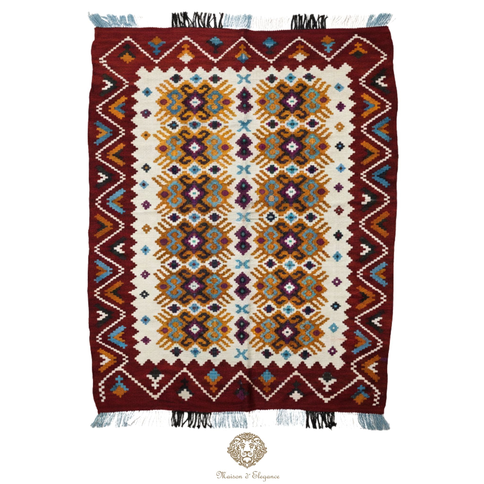 Alfombra Antigüedad Kilim Besarabia Lana | Diseño Geométrico 138x210 cm