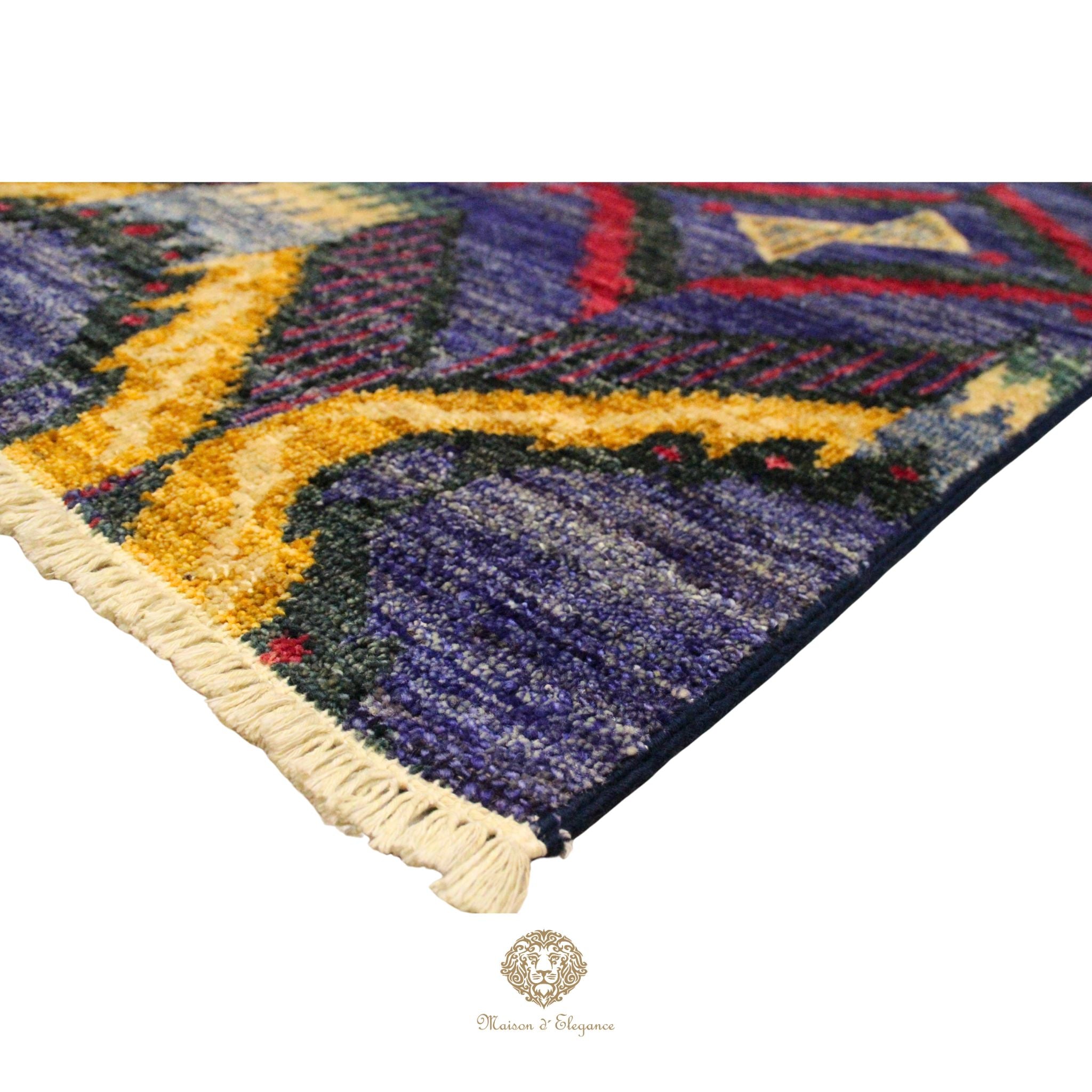 Alfombra Moderna Ikat Lana Natural - Diseño Contemporáneo 195 x 124 cm