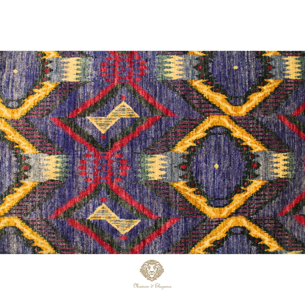 Alfombra Moderna Ikat Lana Natural - Diseño Contemporáneo 195 x 124 cm