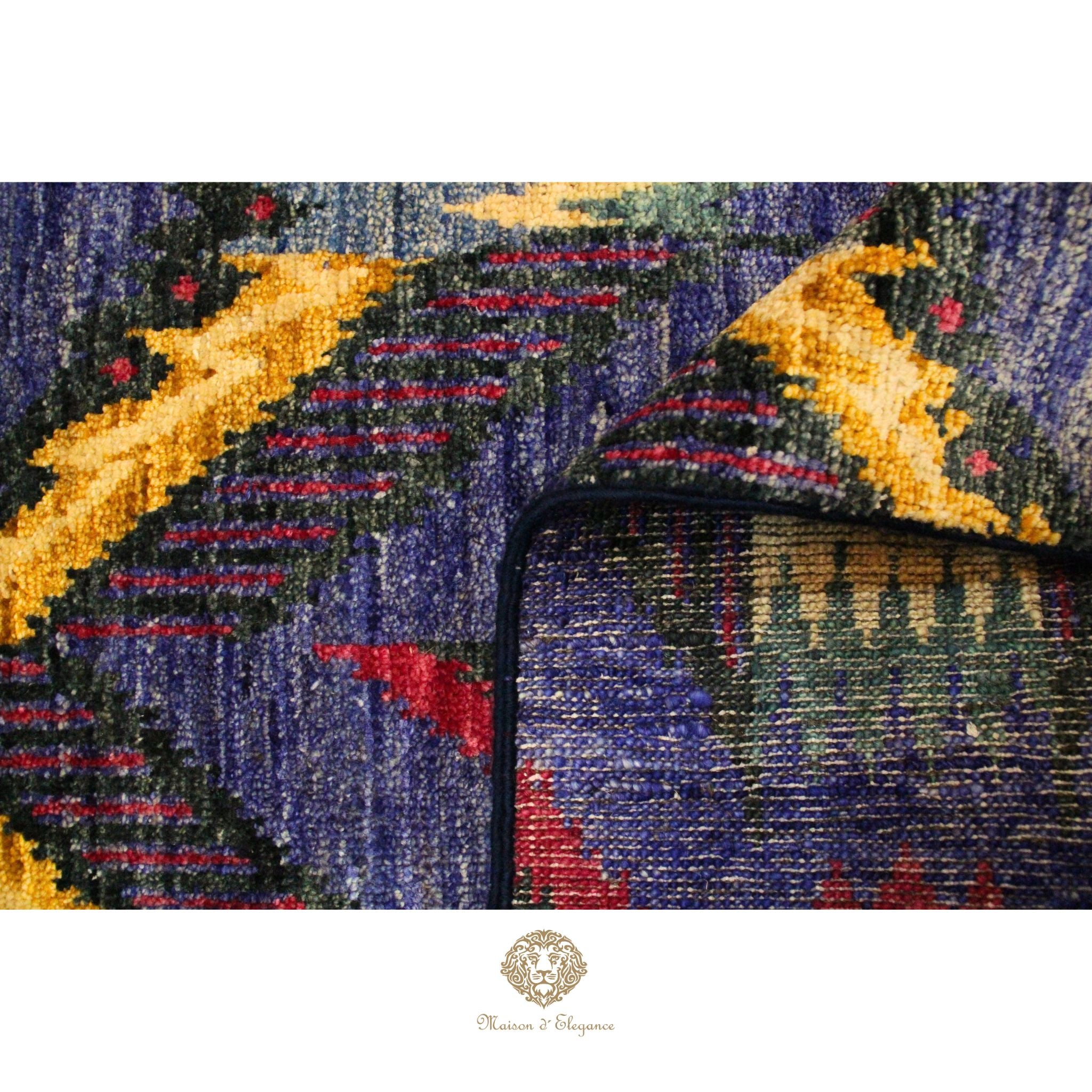 Alfombra Moderna Ikat Lana Natural - Diseño Contemporáneo 195 x 124 cm