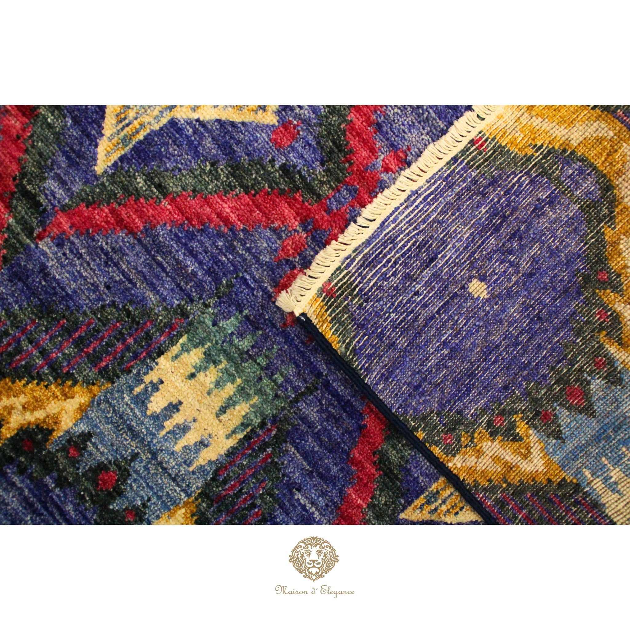 Alfombra Moderna Ikat Lana Natural - Diseño Contemporáneo 195 x 124 cm