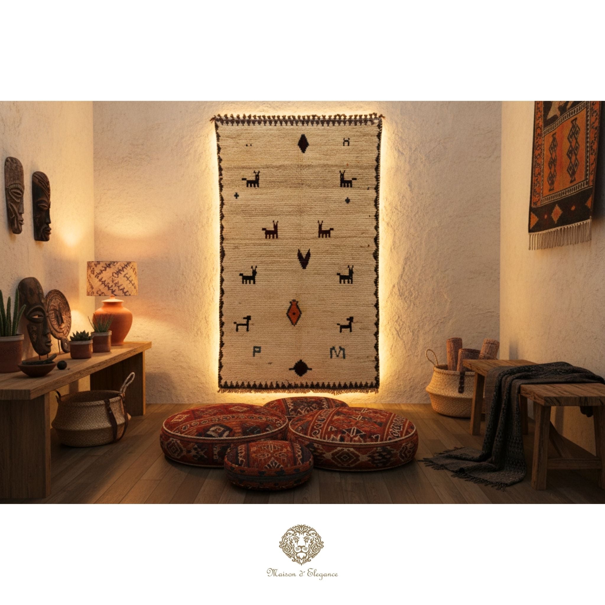 Alfombra Shiraz Tribal Lana Hecha a Mano Colores Neutros 165 x 091 cm