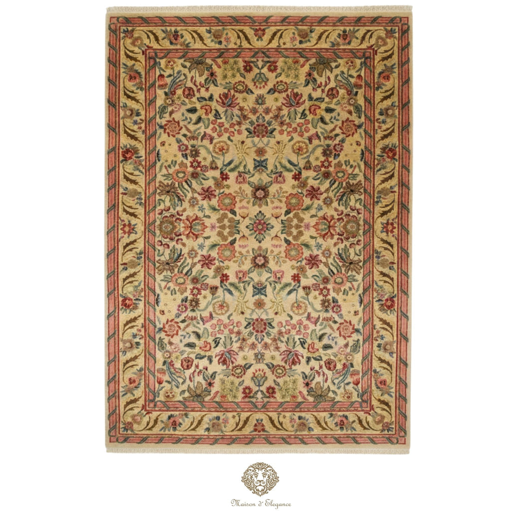 Alfombra Savonnerie Lana Diseño Floral Francés Hecha a Mano 264 x 170 cm