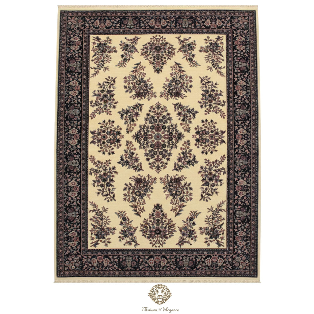 Alfombra Tradicional Lana Diseño Floral Tonos Neutros Hecha a Mano 290 x 185 cm