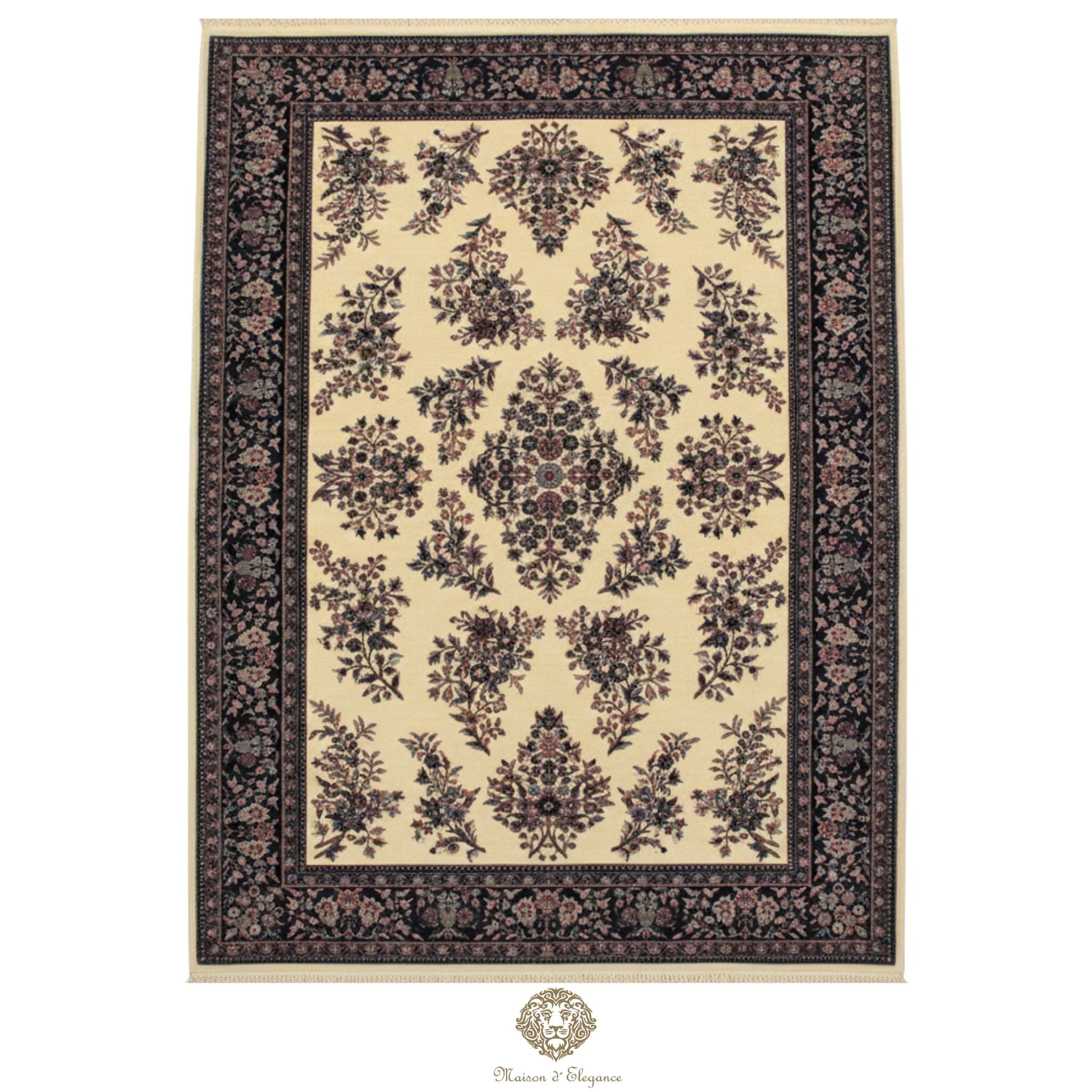 Alfombra Tradicional Lana Diseño Floral Tonos Neutros Hecha a Mano 290 x 185 cm