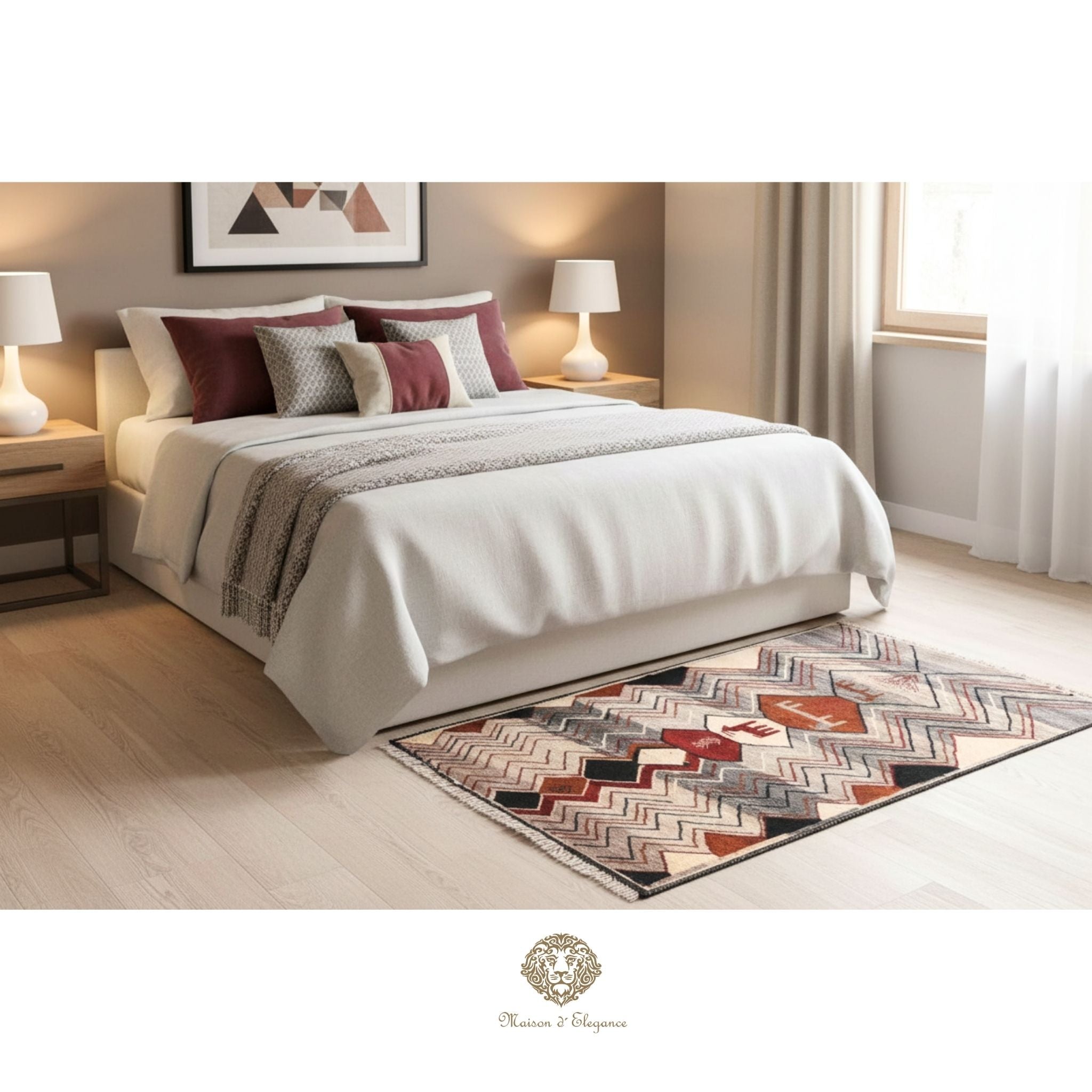 Alfombra Shiraz Tribal Lana Colores Neutros 153 x 101 cm
