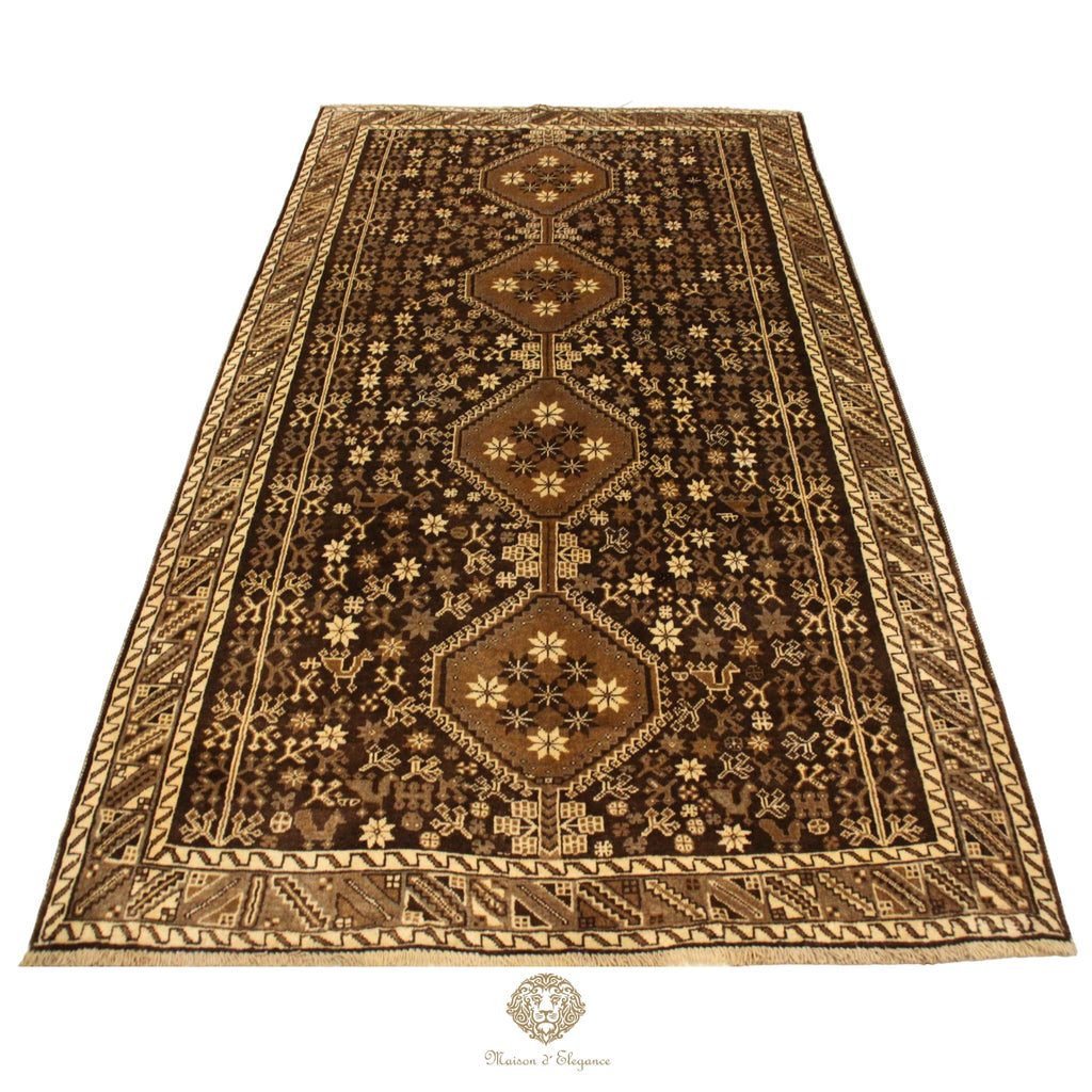 Alfombra Shiraz Color Tierra Rombos Lana Persa 281 x 160 cm