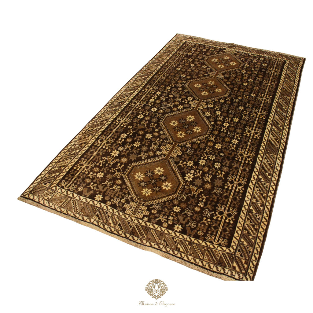 Alfombra Shiraz Color Tierra Rombos Lana Persa 281 x 160 cm