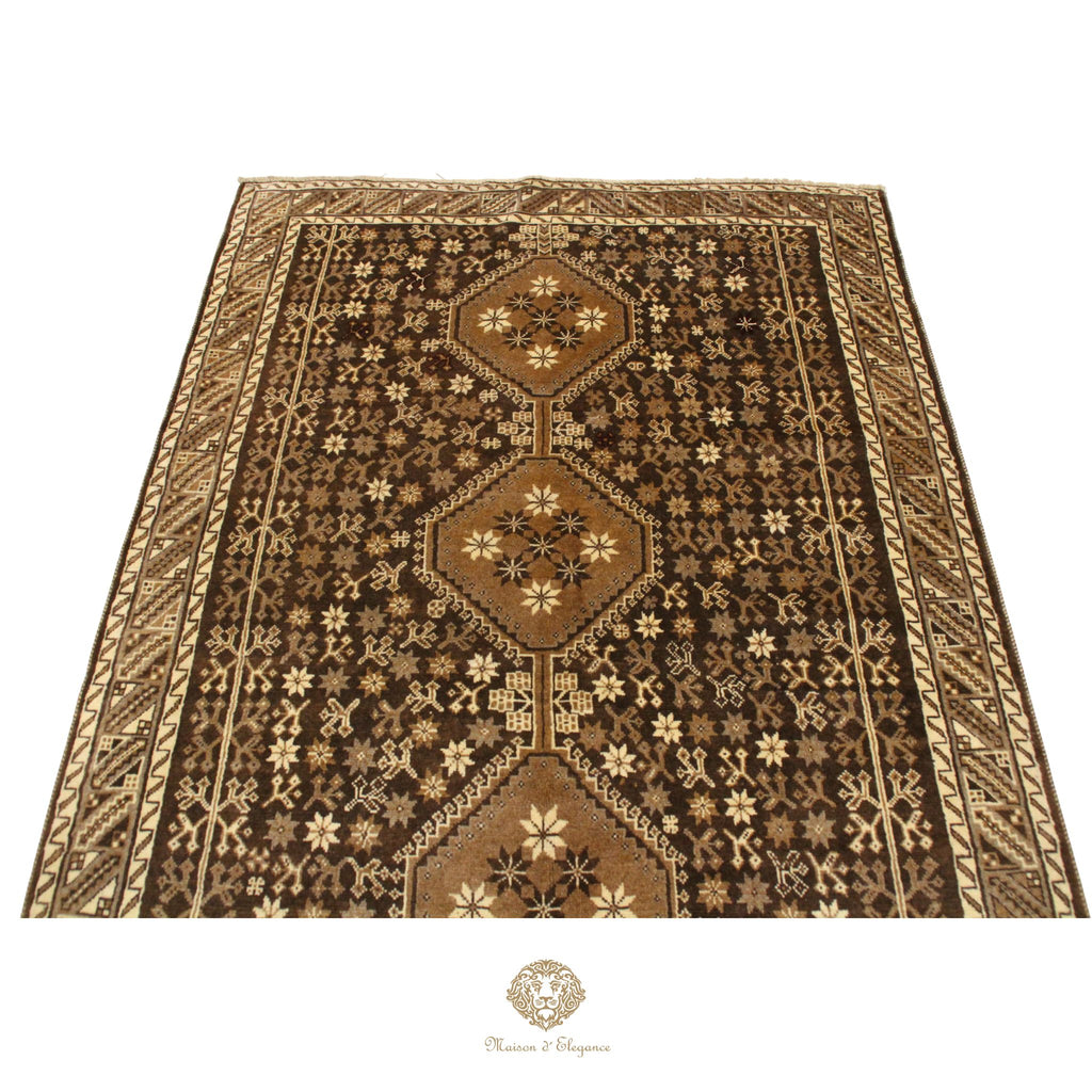 Alfombra Shiraz Color Tierra Rombos Lana Persa 281 x 160 cm