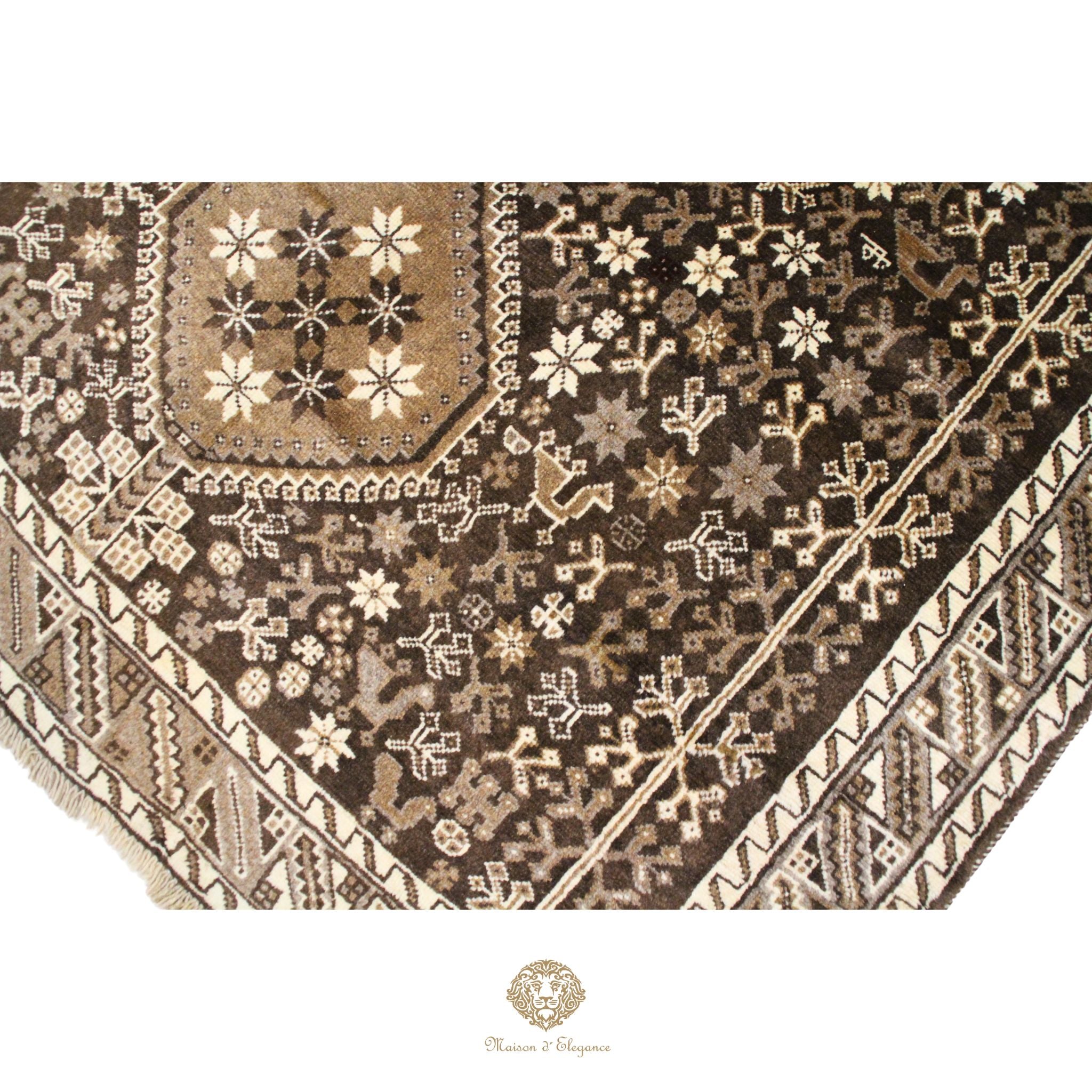 Alfombra Shiraz Color Tierra Rombos Lana Persa 281 x 160 cm