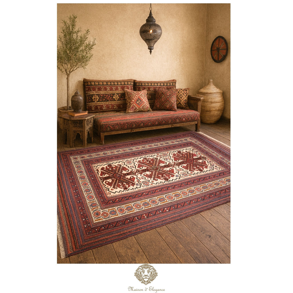 Alfombra Soumak Artesanal Lana/ Tintes Vegetales 260 x 200 cm