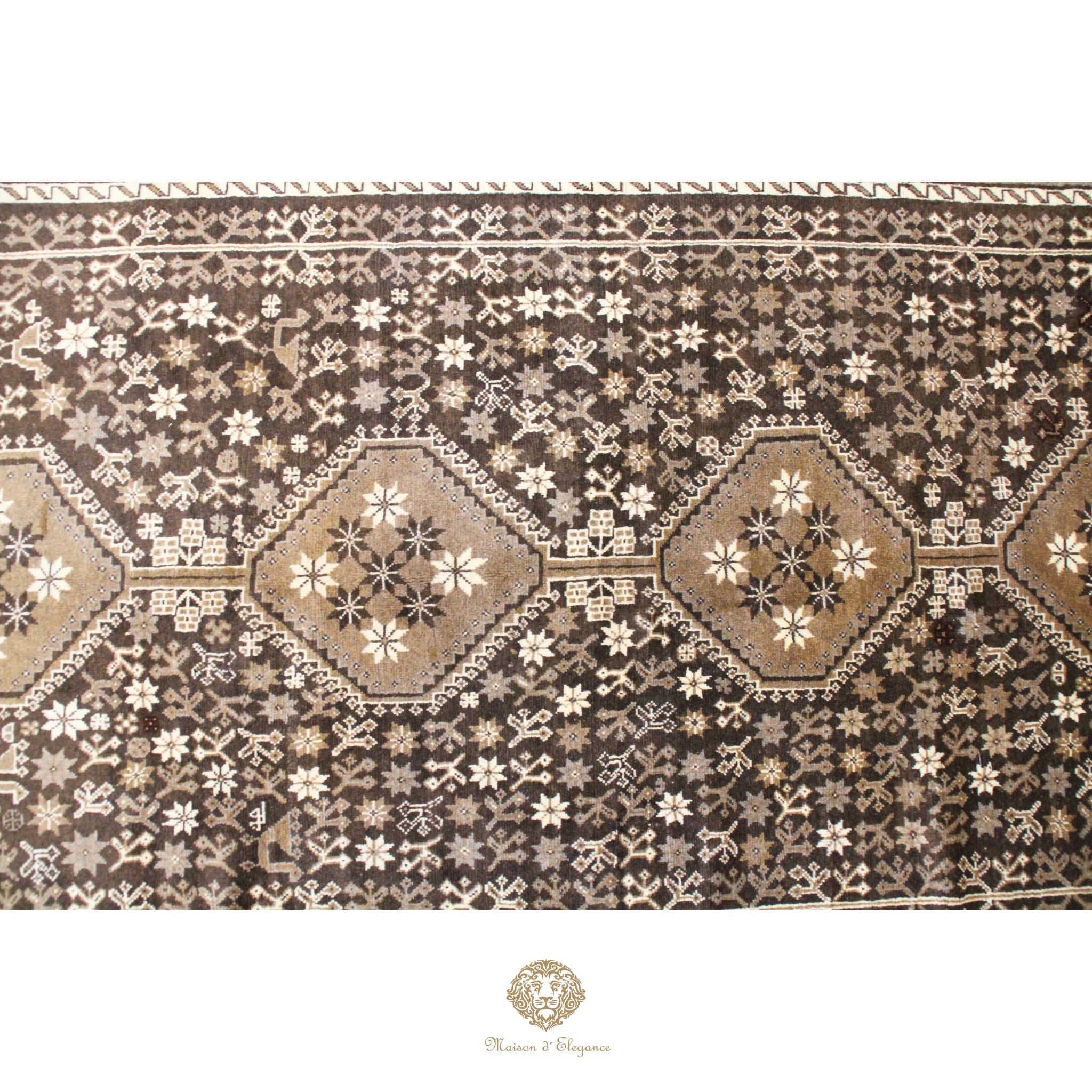 Alfombra Shiraz Color Tierra Rombos Lana Persa 281 x 160 cm